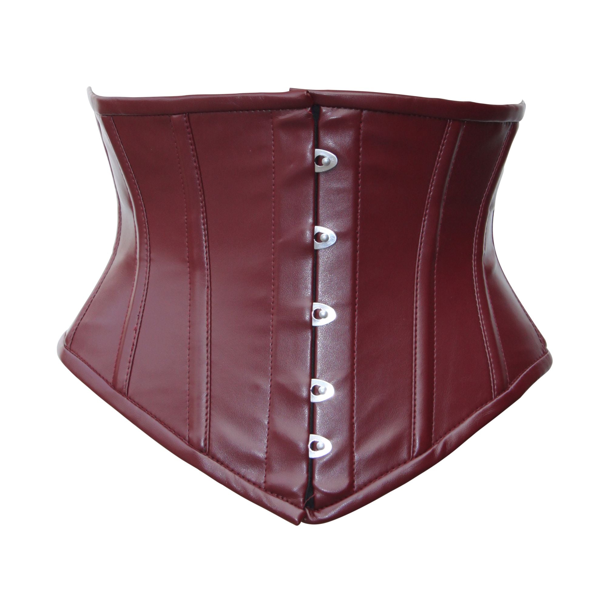 Heavy Duty Maroon PVC Underbust Waist Cincher Corset