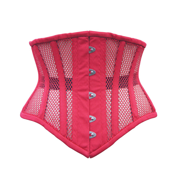Red Waist Cincher Corset Steel Boned