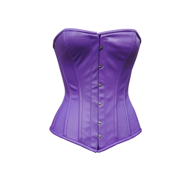 Women Overbust corset - Faux Leather corset - Overbust corset women - Waist shaper - Wedding corset - Faux Leather Steel Boned corset