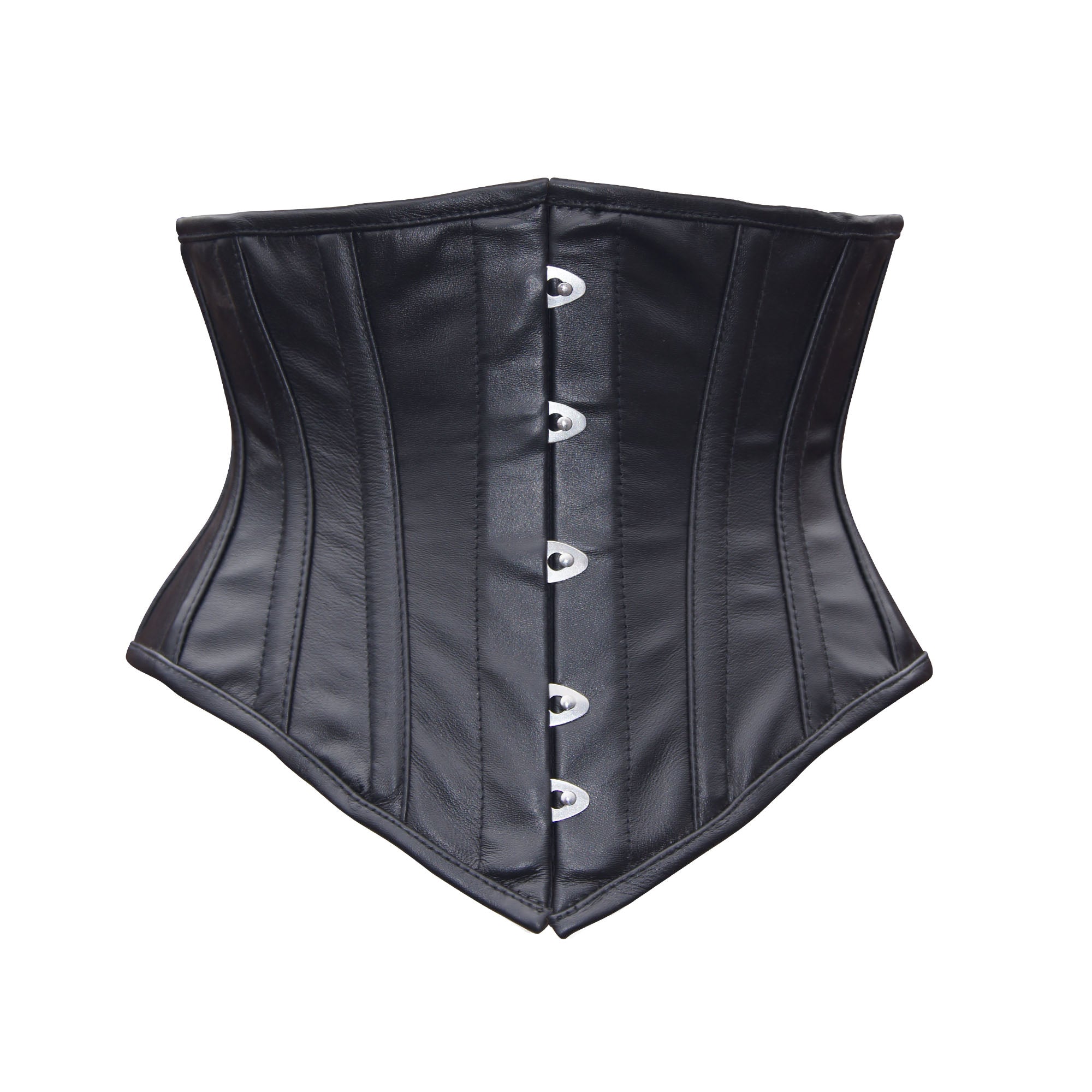 Black Heavy Steel Boned Underbust Corset Waist Cincher