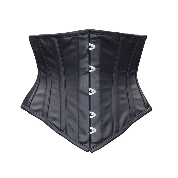Black Heavy Steel Boned Underbust Corset Waist Cincher