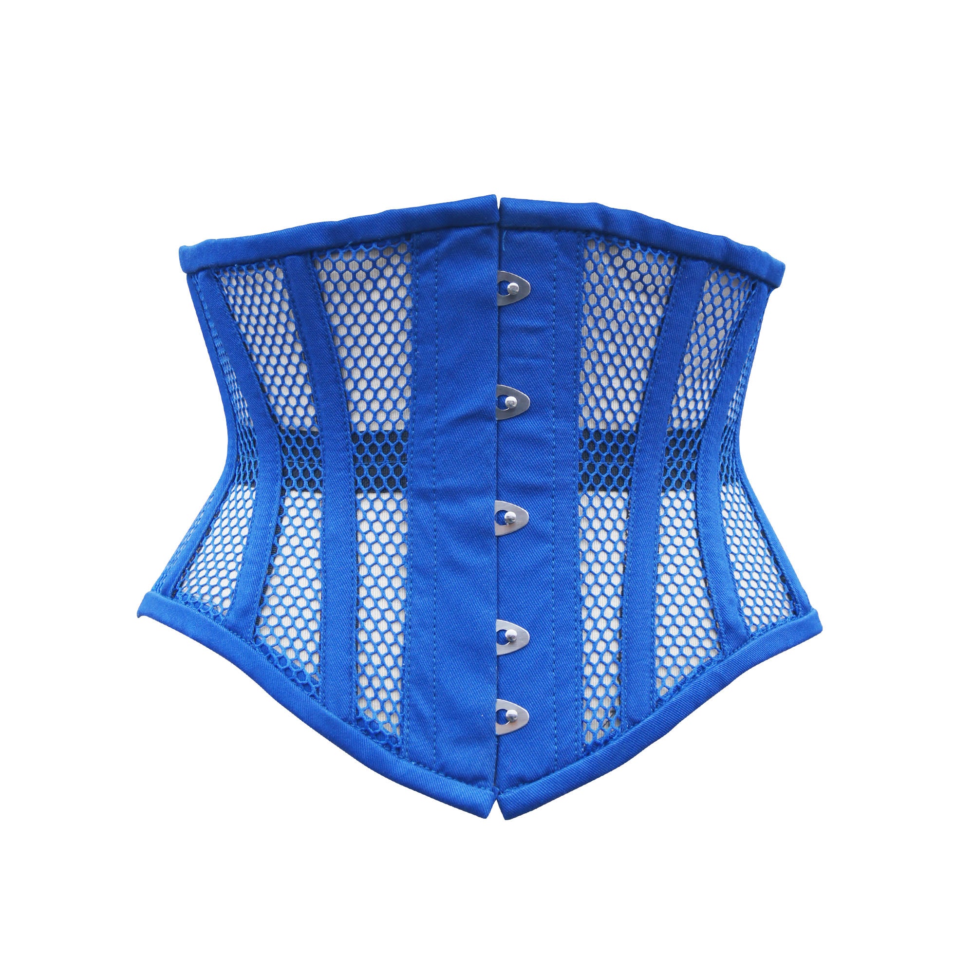 Blue Mesh Waist Cincher Steel Boned Corset
