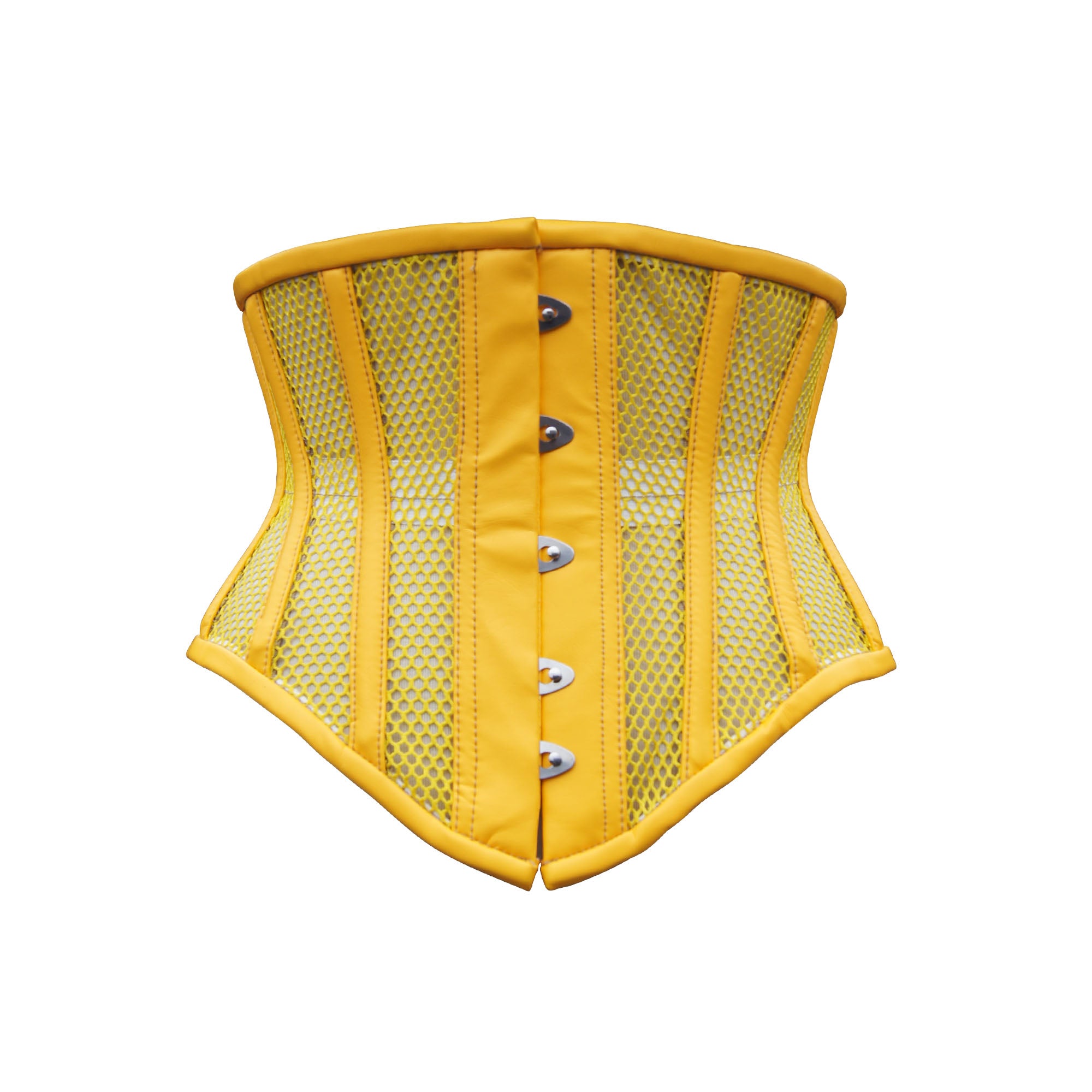 Women’s Yellow Mesh Corset - Waist Cincher