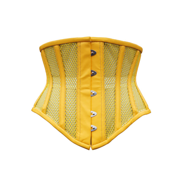 Yellow Mesh Corset | Women Corset Heavy Duty Corset Steel Boned  Underbust Corset Clincher Corset Hourglass Corset Waist Training Corset