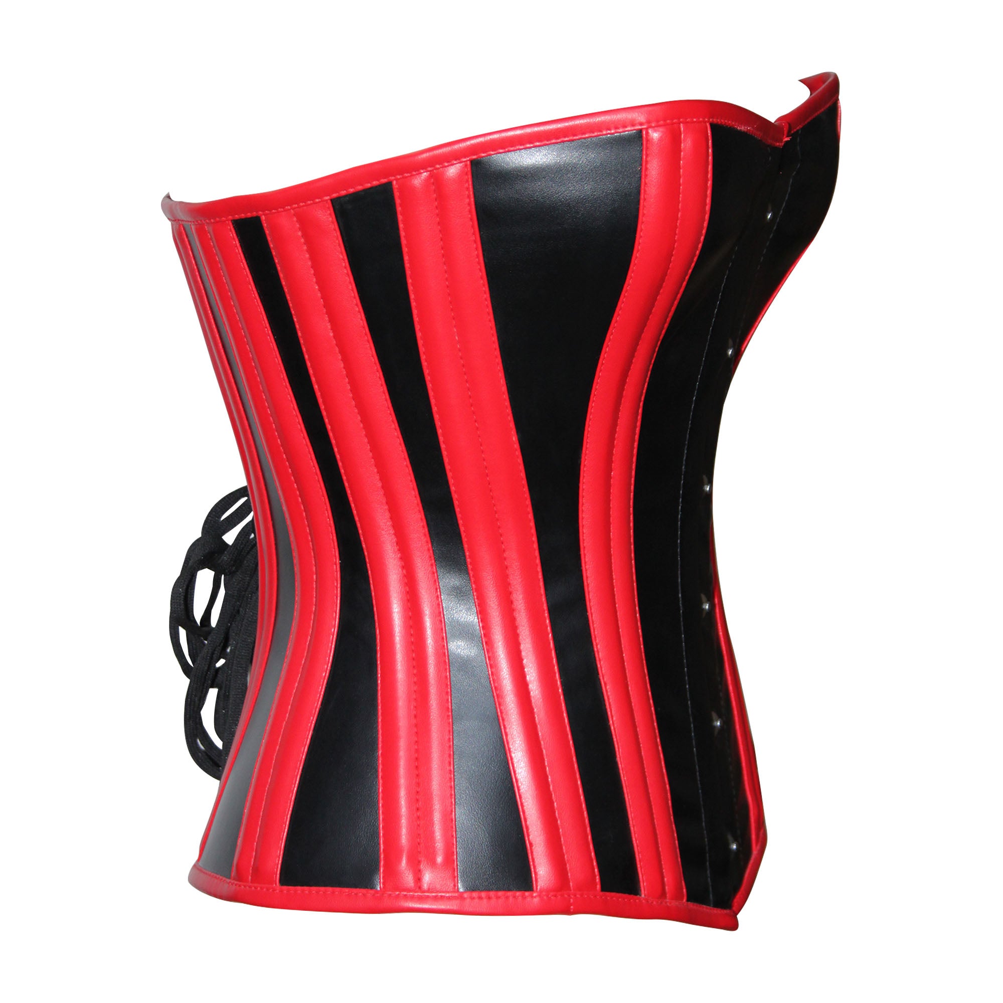 Red & Black Overbust Steampunk Corset Waist Trainer