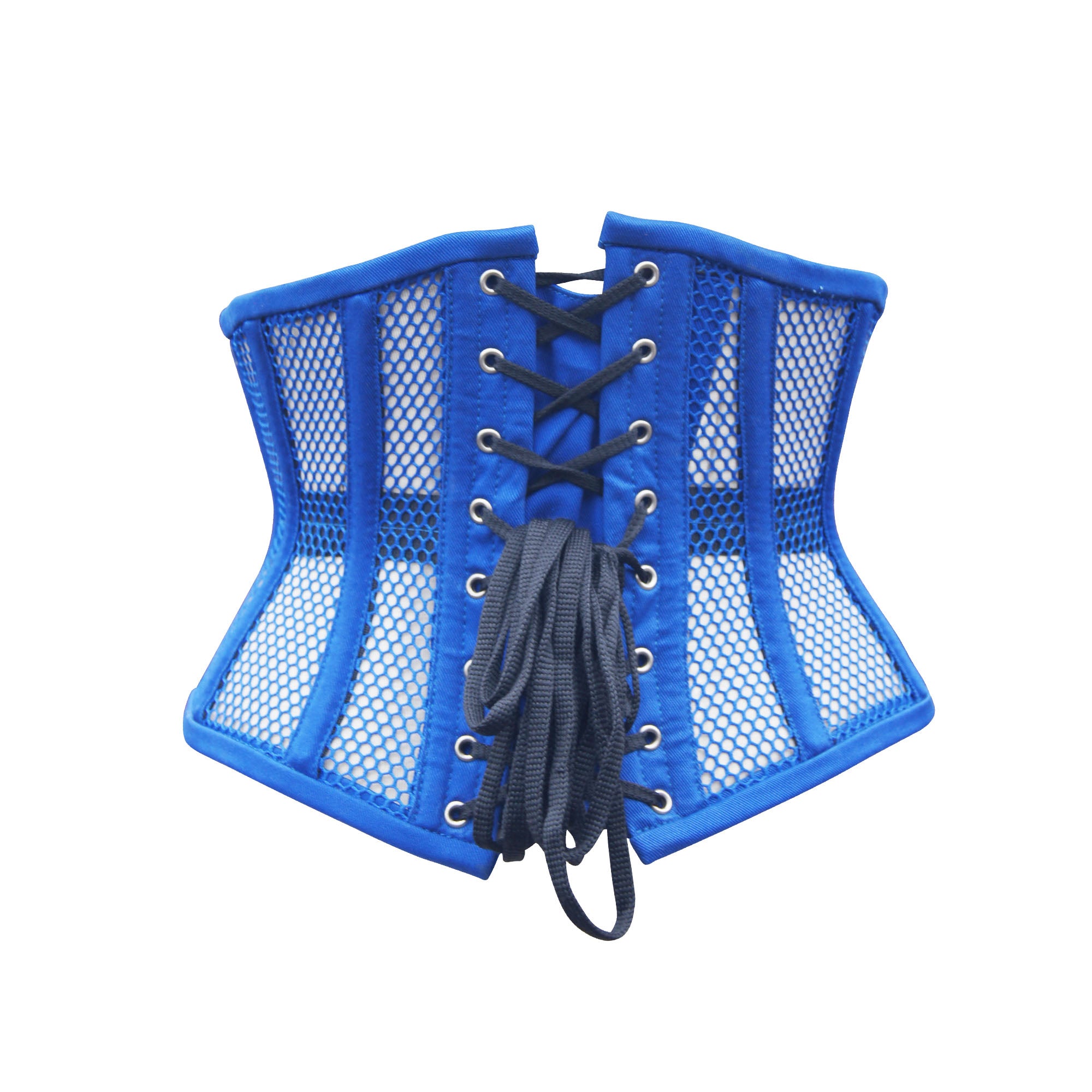 Blue Mesh Waist Cincher Steel Boned Corset
