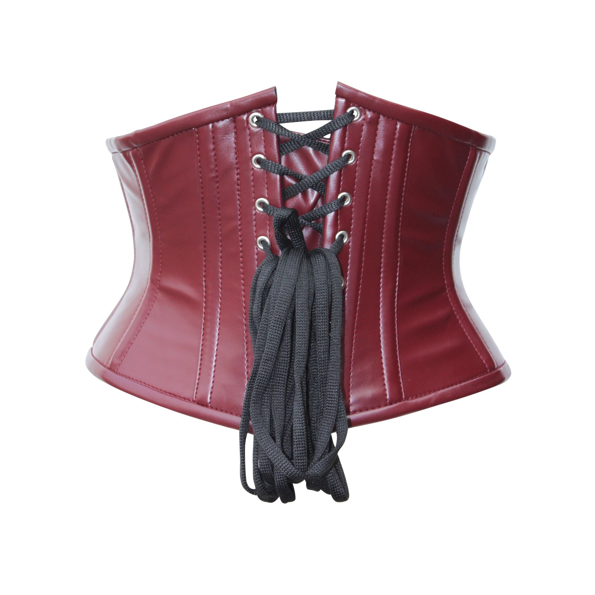 Heavy Duty Maroon PVC Underbust Waist Cincher Corset