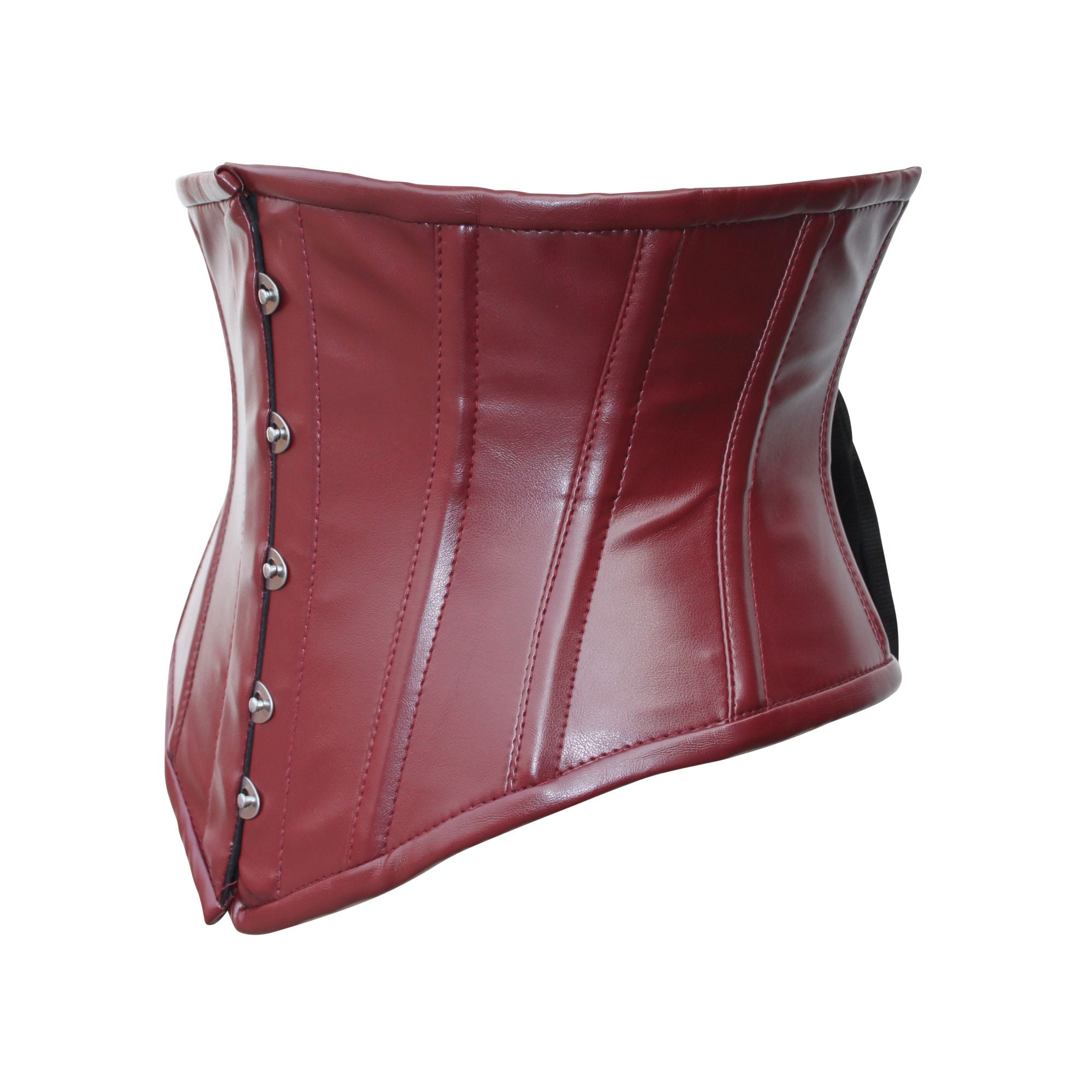 Heavy Duty Maroon PVC Underbust Waist Cincher Corset