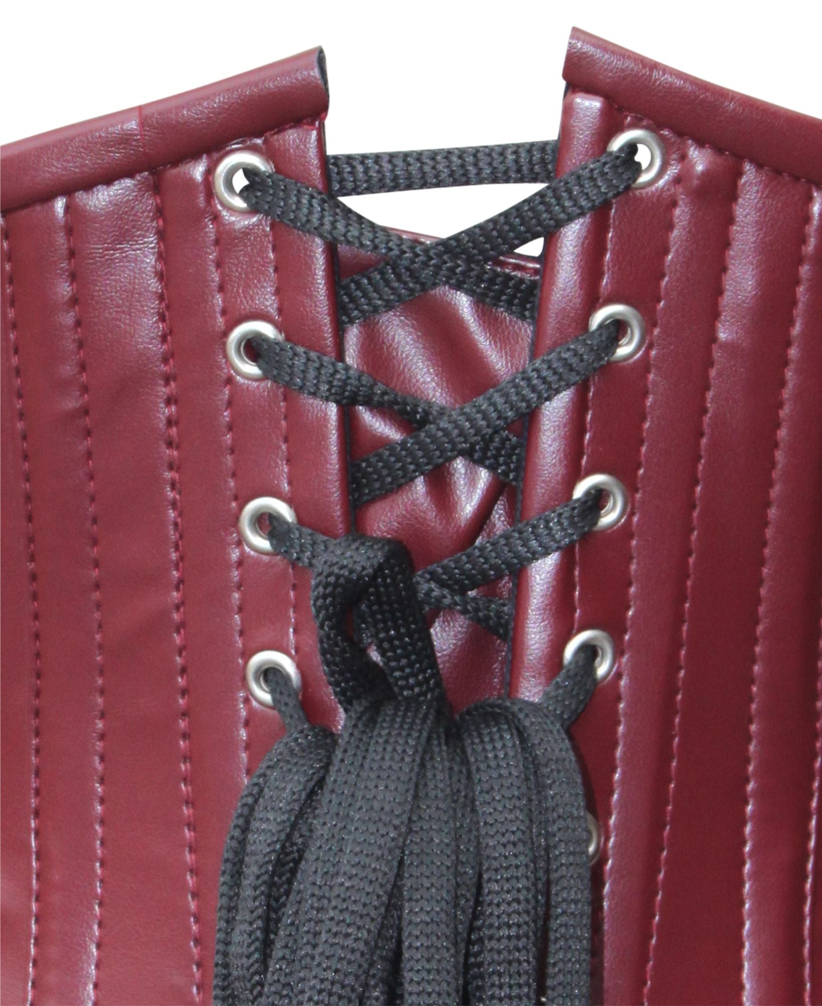 Heavy Duty Maroon PVC Underbust Waist Cincher Corset