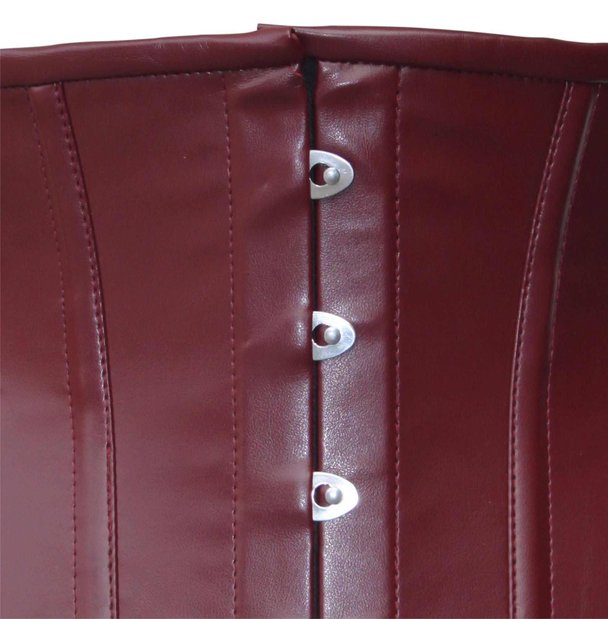 Heavy Duty Maroon PVC Underbust Waist Cincher Corset
