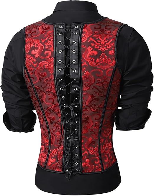 Mens Corset Vests - Printed Waistcoat