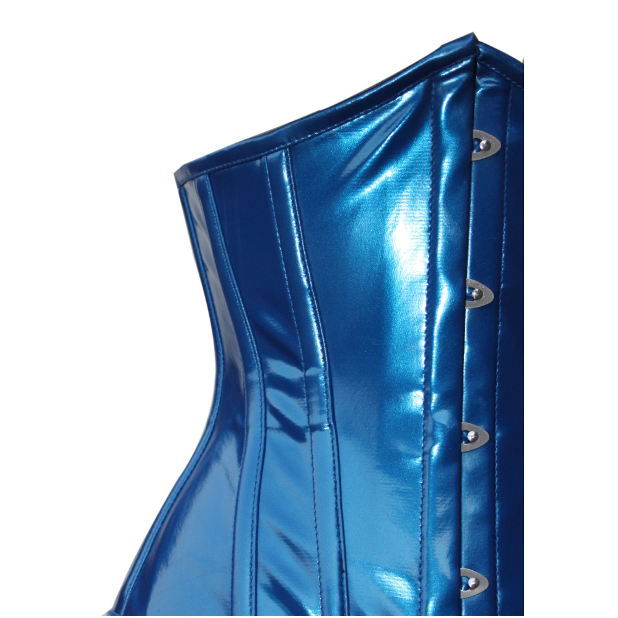 Blue PVC Corset Top – Underbust Corset