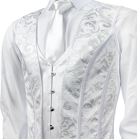 Mens Corset Vests - White Waistcoat