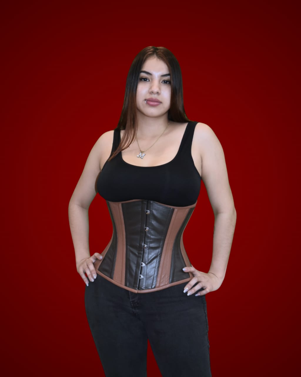 Brown Black Underbust Waist Corset