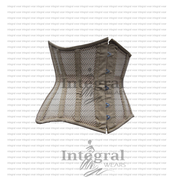 Women Underbust corset - Beige Mesh corset - Underbust corset women - Waist shaper - Waist clincher - Wedding corset women - Leather corset