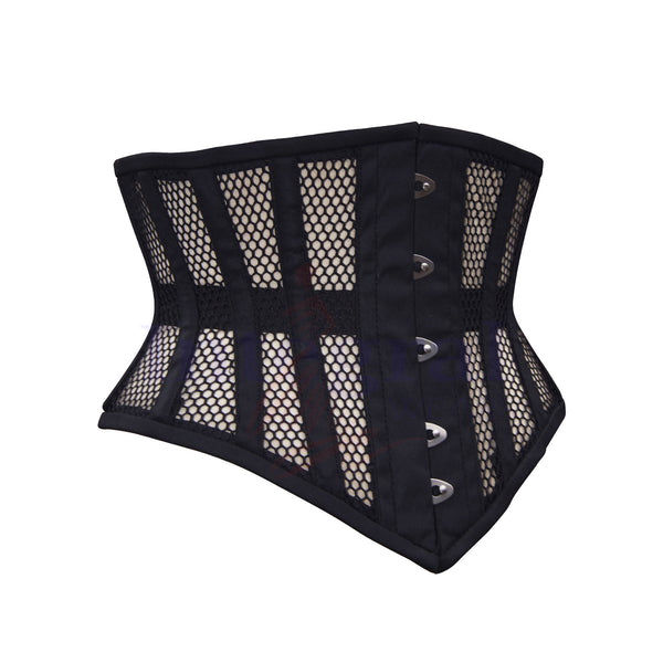 Black Mesh Corset | Women's Heavy Duty Corset Steel Boned Corset Underbust Corset Clincher Corset Hourglass Corset Waist Training Corset
