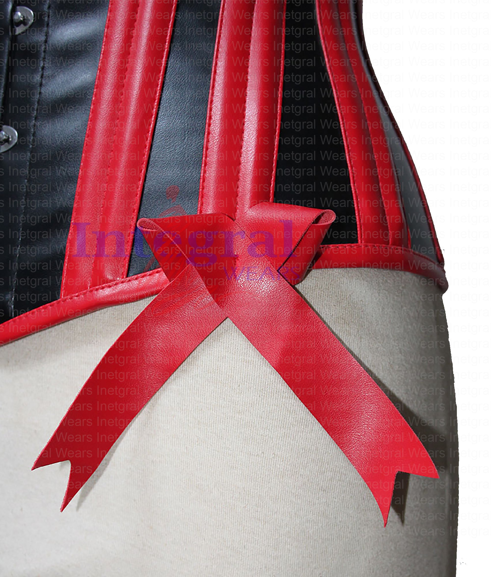 Women Heavy Duty Faux Leather Double Steel Boned OverBust Fetish Red Black Steampunk Corset Waist Training Hourglass Body Shaper Corset