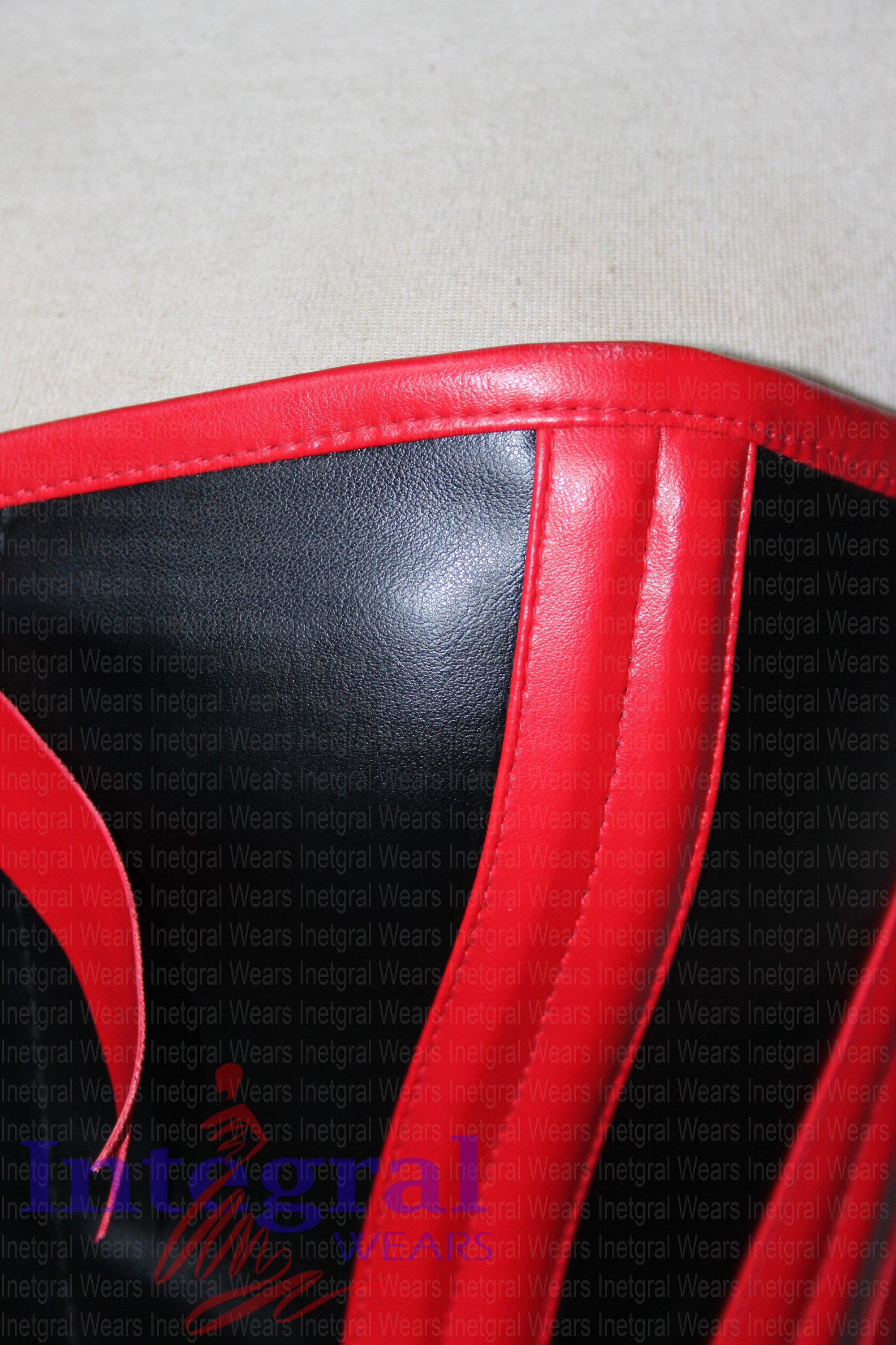 Red & Black Overbust Steampunk Corset Waist Trainer