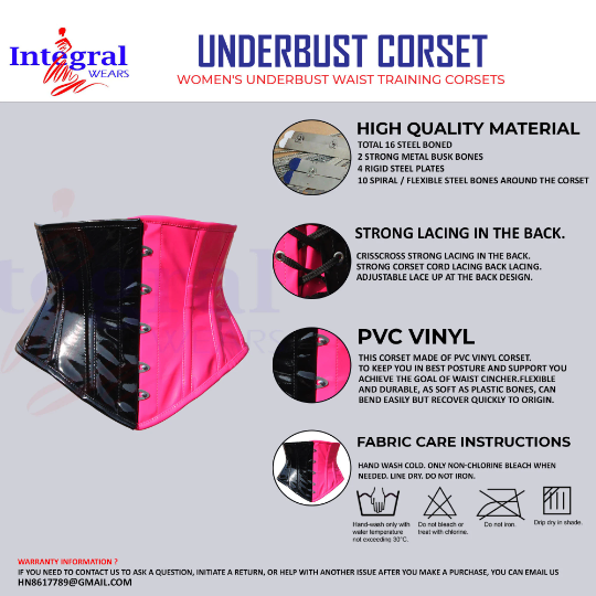 Harley Quinn Underbust Waist Cincher Steel Boned