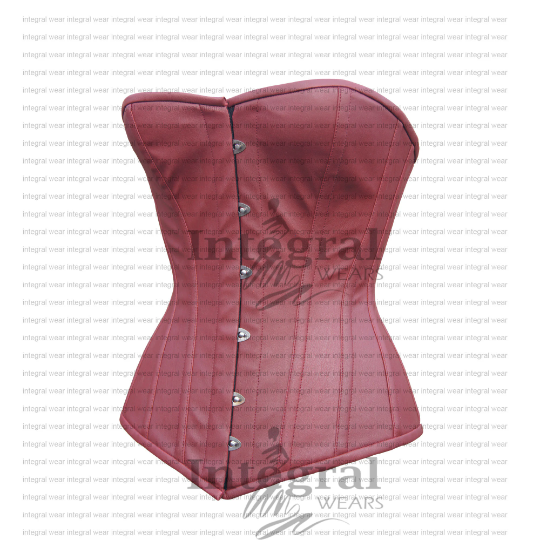 Women Overbust corset - Faux Leather Maroon Corset - Overbust corset women - Waist shaper - Wedding corset - Faux Leather Steel Boned corset