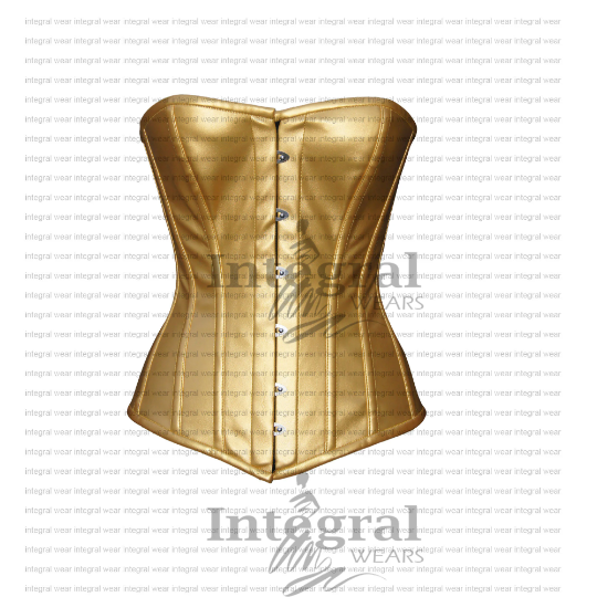 Women Overbust corset - Gold PVC Vinyl corset - Overbust corset women - Waist shaper - Wedding corset - Faux Leather Steel Boned corset