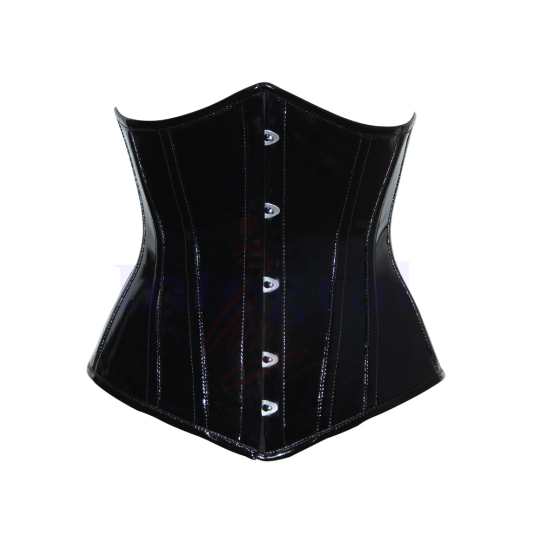 Heavy Duty Steel Boned PVC UNDERBUST Corset, Waist Trainer Women's Under bust Black PVC Corset /Hourglass Corset/ Shapewear Corset