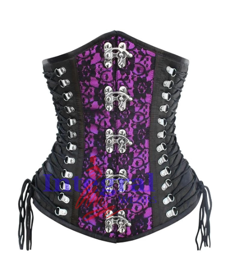 Women Corset Steampunk Corset Steel Boned Corset UnderBust Gothic Corset Clincher Hourglass Corset Waist Training Corset Satin Corset