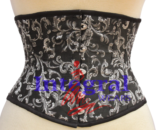 Women Corset  Brocade Underbust Corset Heavy Duty Corset Cincher Corset Steel Boned Corset Waist Training Hourglass Black Corset  PVC Corset