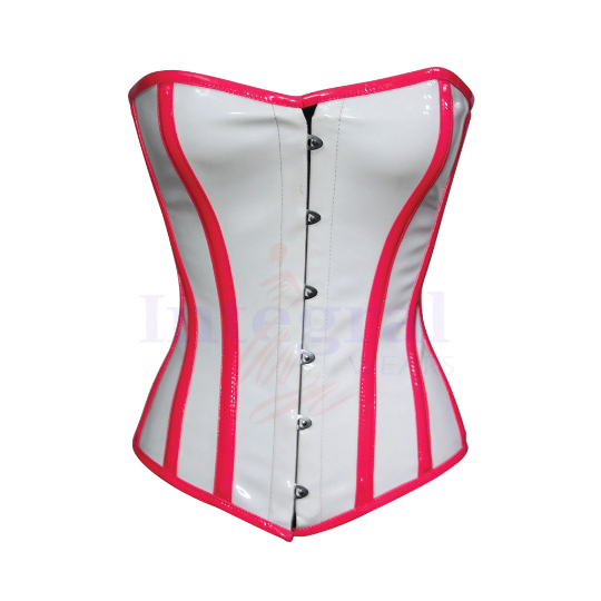 Pink and White Corset Top – Over Bust Corset