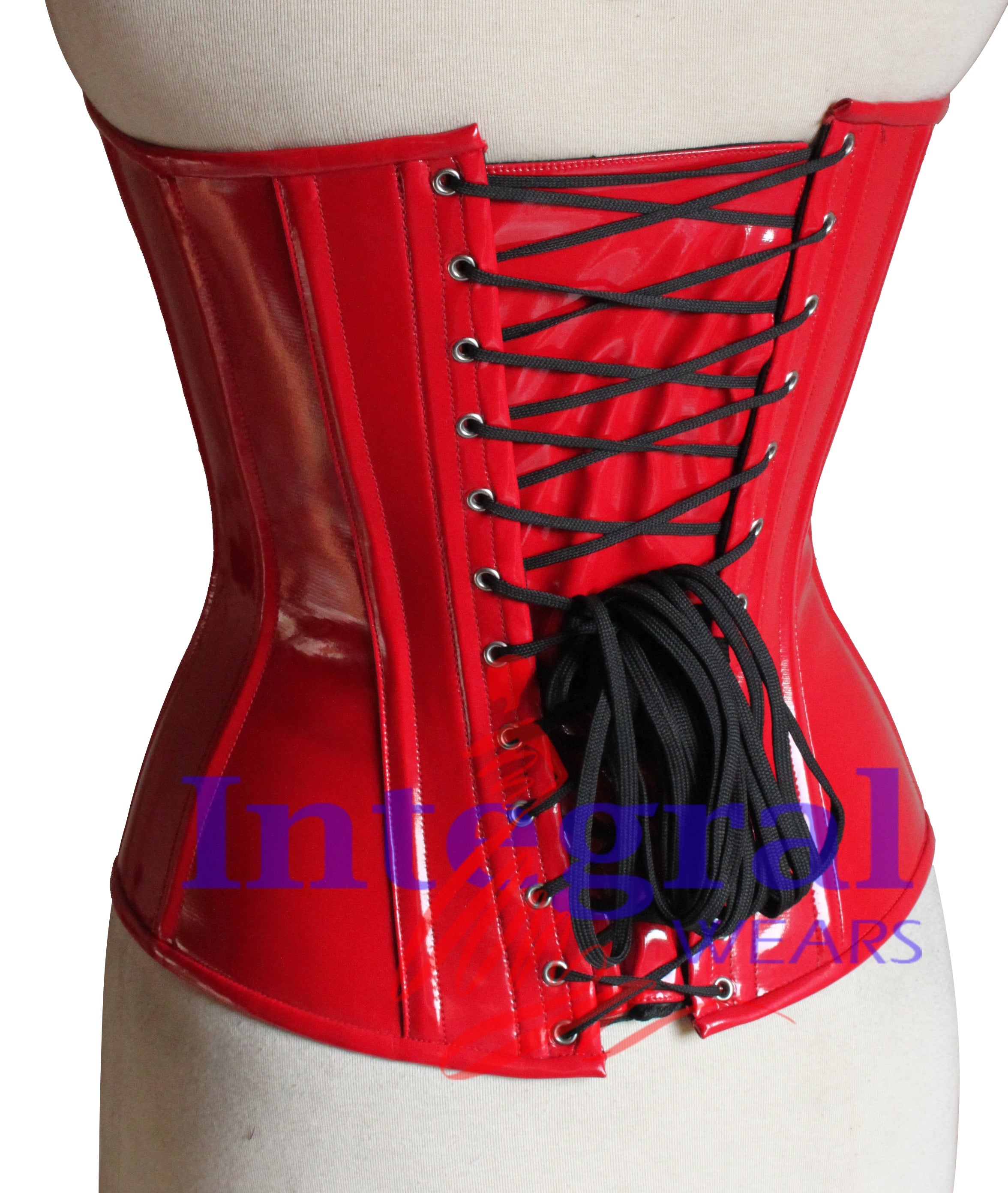 Women Heavy Duty PVC Corset Steel Boned OverBust Fetish Red Corset Steampunk Corset Waist Training Hourglass Body Shaper Corset